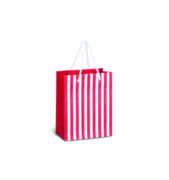 Candy Cane Mini Gift Bag - Red & White